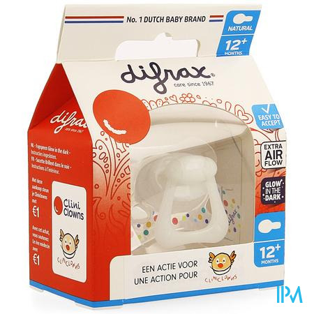 Difrax Fopspeen Natural 12m+ Cliniclowns