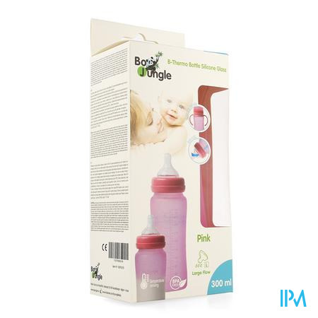 B-thermo Glass Bottle 300ml Pink