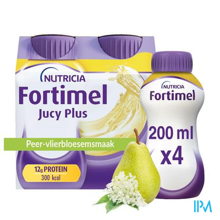 Fortimel Jucy Plus Peer Vlierbloes. 4x200ml 185088