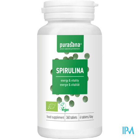 Purasana Vegan Spirulina 500mg Caps 360 Be-bio-02