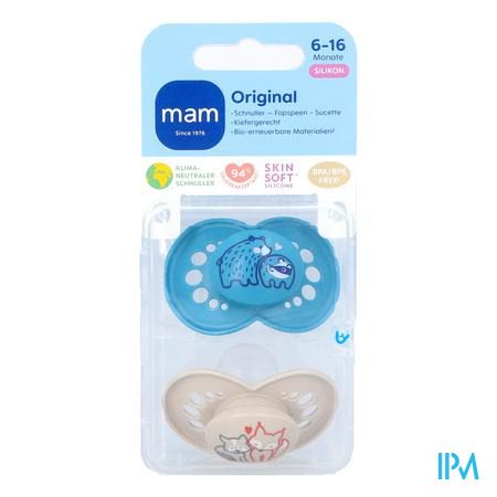 Mam Fopspeen Original Pure Siliconen 6-16m Jongen