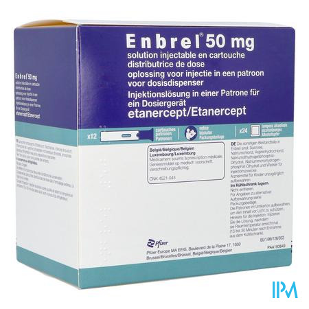 Enbrel 50mg Opl Inj In Patroon Vr Dosisdispens. 12