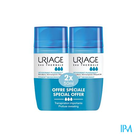 Uriage Deodorant Puissance 3 Roll On 2x50ml