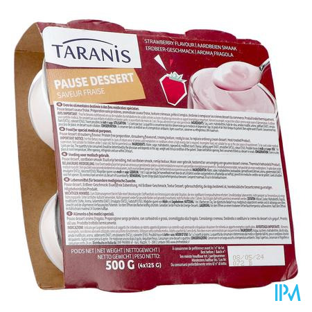 Taranis Pause Dessert Aardbeien 4x125g Revogan