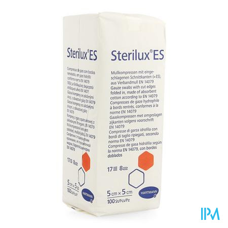 Sterilux Es 5x5cm 8l.nst. 100 P/s