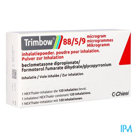 Trimbow 88/5 /9mcg Inhalatiepoeder Fl 1 (120d)