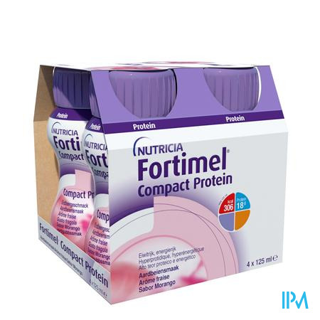Fortimel Compact Protein Fraise Bouteilles 4x125 ml