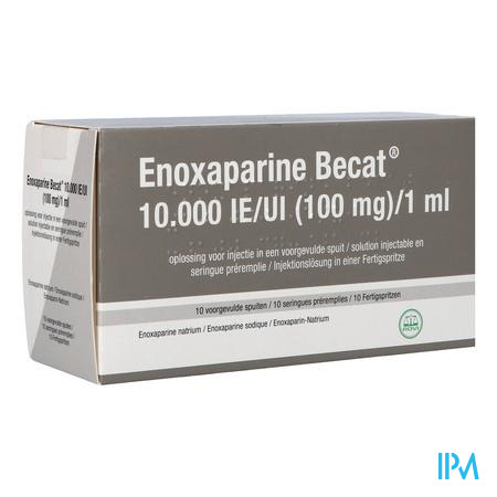 Enoxaparine Becat 10000iu 100mg/ml Voorgev.sp. 10