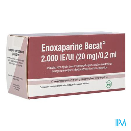 Enoxaparine Becat 2000ie 100mg/ml Voorgev.sp. 10