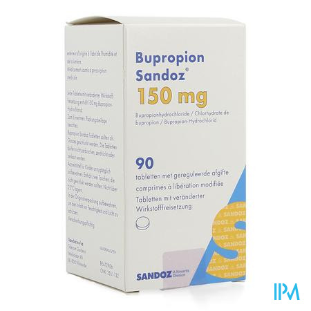 Bupropion Sandoz 150mg Liber.modif. Comp 90