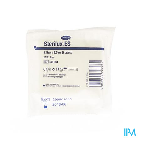 Sterilux Es 7,5x7,5cm 8l.st. 30x5 P/s