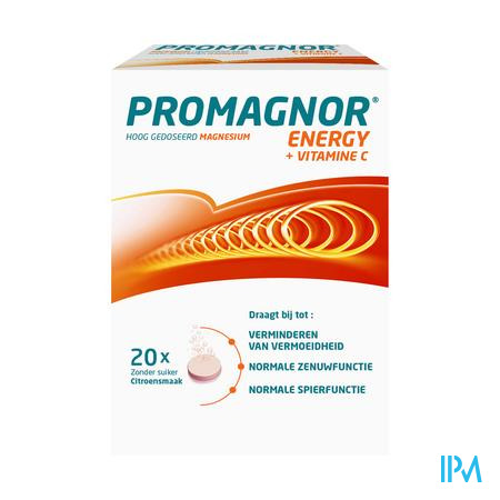 Promagnor Magnesium 400mg + 180mg Vitamine C (20 bruistabletten)