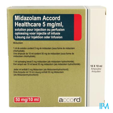 Midazolam Accord Healthcare 5 mg/ml inj./inf. opl. i.m./i.v. amp. 10 x 10 ml