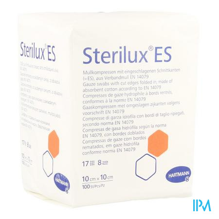 Sterilux Es 10x10cm 8pl.nst. 100 P/s