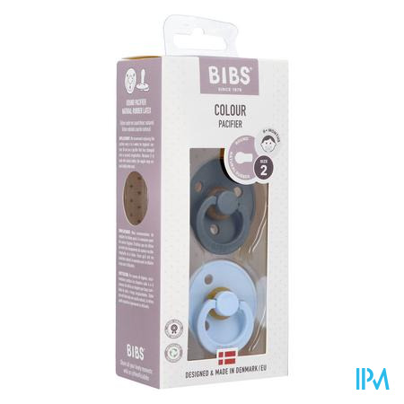 Bibs 2 Fopspeen Duo Iron Baby Blue