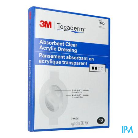 Tegaderm 3m Absorb.transp Ster 11,1x12,7cm 5 90801