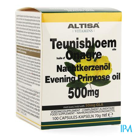 Altisa Teunisbloemolie 500mg Caps 100