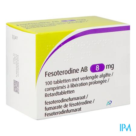 Fesoterodine Ab 8mg Verlengde Afgifte Tabl 100