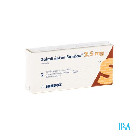 Zolmitriptan Sandoz 2,5mg Comp Orodisp 2