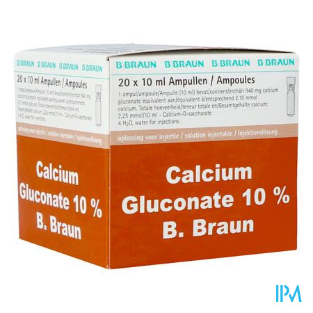 Calcium Gluconaat 10 % Amp 20x10ml