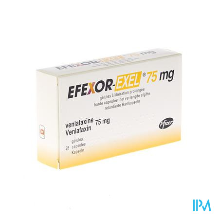 Efexor Exel 75mg Caps Verlengde Afgifte 28