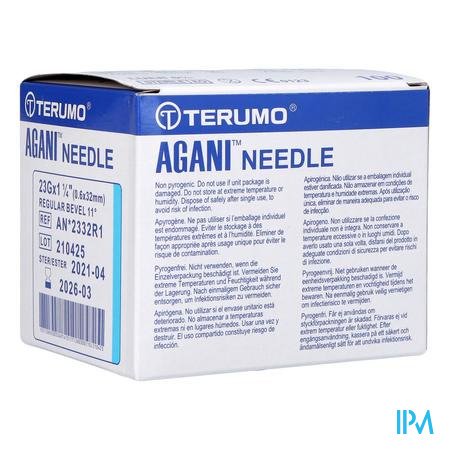 Terumo Naald Agani 23g 1 1/4 Rb Blauw 100