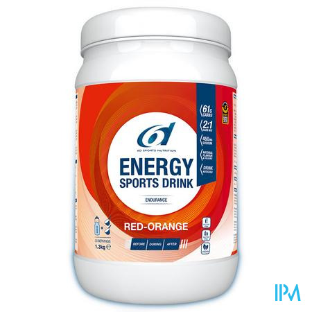 6d Sixd Energy Sports Drink Red Orange Pdr 1,3kg