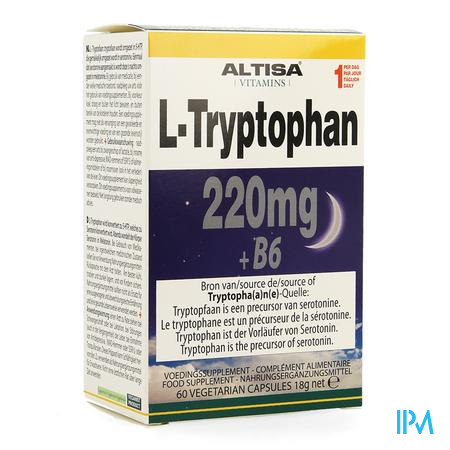 Altisa l-tryptofaan 220mg + B6 V-caps 60