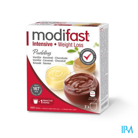 Modifast Intensive Pudding 3-pack Choco-karam-van.