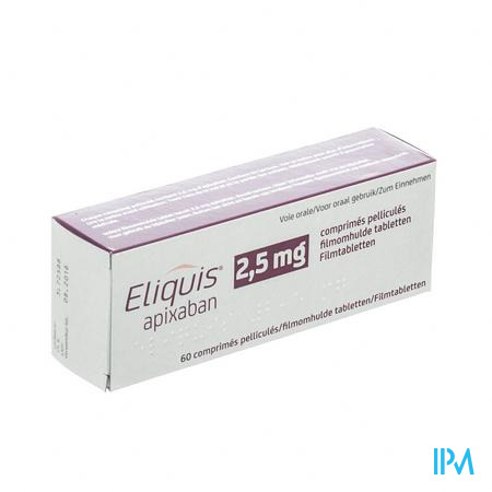 Eliquis 2,5mg Filmomh Tabl 60 X 2,5mg