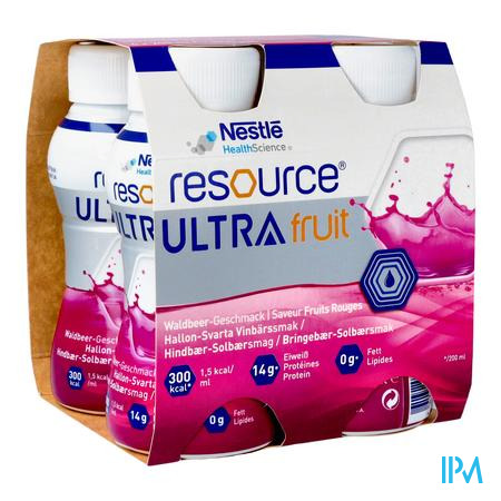 Resource Ultra Fruit Rode Vruchtensmaak 4x200ml