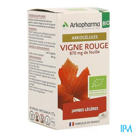 Arkogelules Vigne Rouge Bio Caps 45 Nf