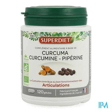 Superdiet Curcuma Curcumine Piperine Caps 120