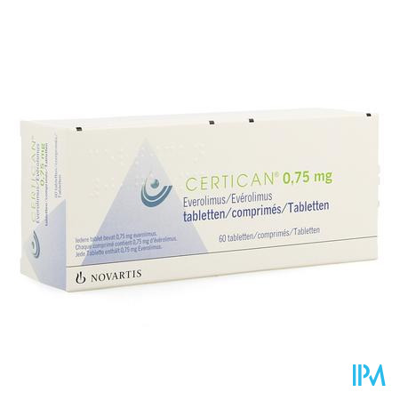 Certican 0,75mg Comp Enrob 60 X 0,75mg