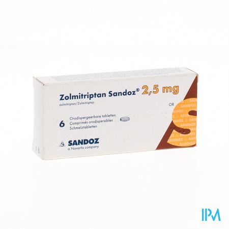 Zolmitriptan Sandoz 2,5mg Comp Orodisp 6