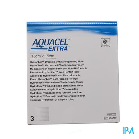 Aquacel Extra Pans Hydrofiber+renf.fibr.15x15cm 3