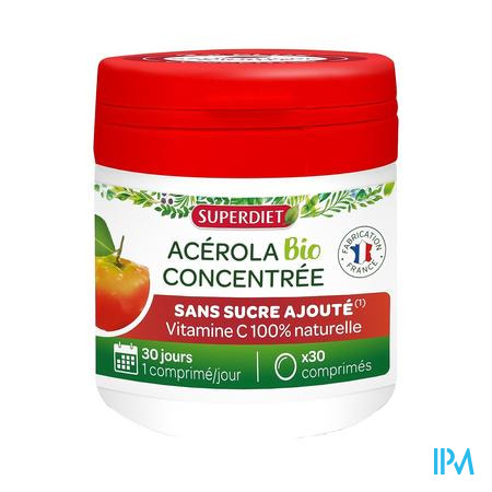 Superdiet Acerola Geconcentreerd Bio Kauwtabl 30