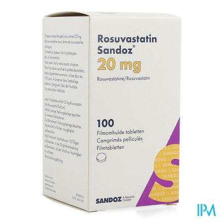 Rosuvastatin Sandoz 20mg Filmomh Tabl 100 Hdpe