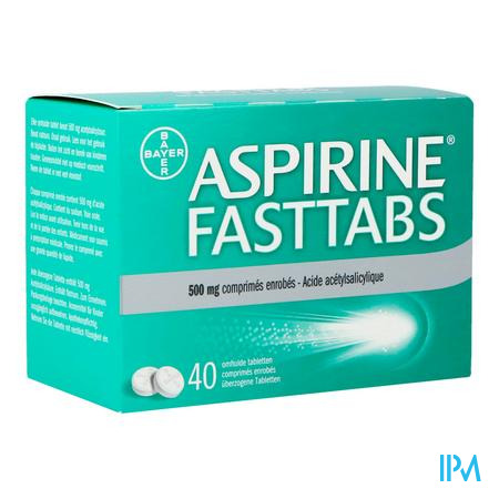 Aspirine Fasttabs 500mg Comp Pell 40
