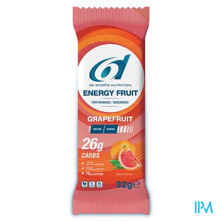 6d Energy Fruit + Caffeine Grapefruit 12x32g