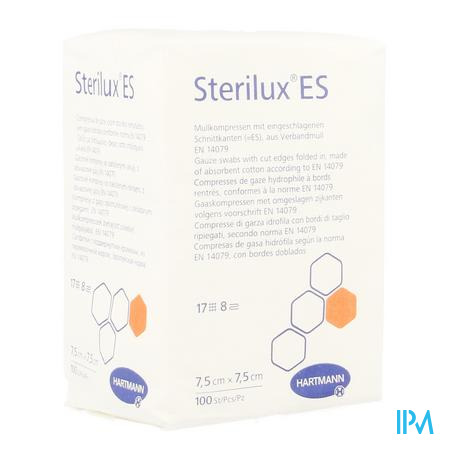 Sterilux Es 7,5x7,5cm 8pl.nst.100 P/s