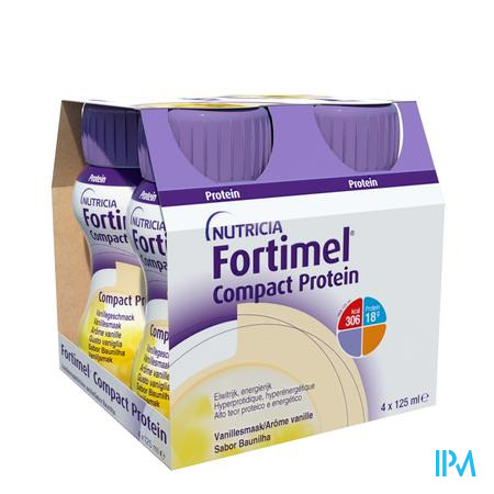 Fortimel Compact Protein Vanille Flesjes 4x125 ml