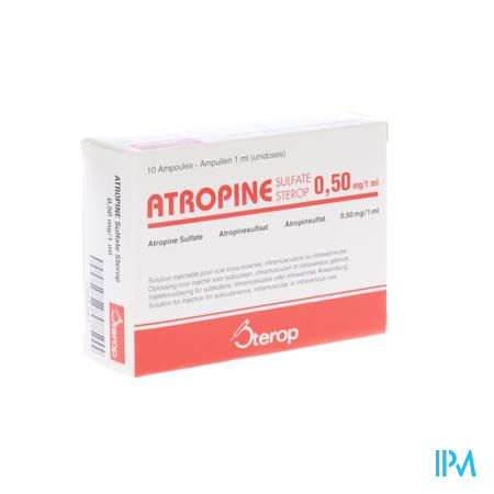 Atropine Sulf Amp 10 X 1 X 0,50mg/1ml Ud