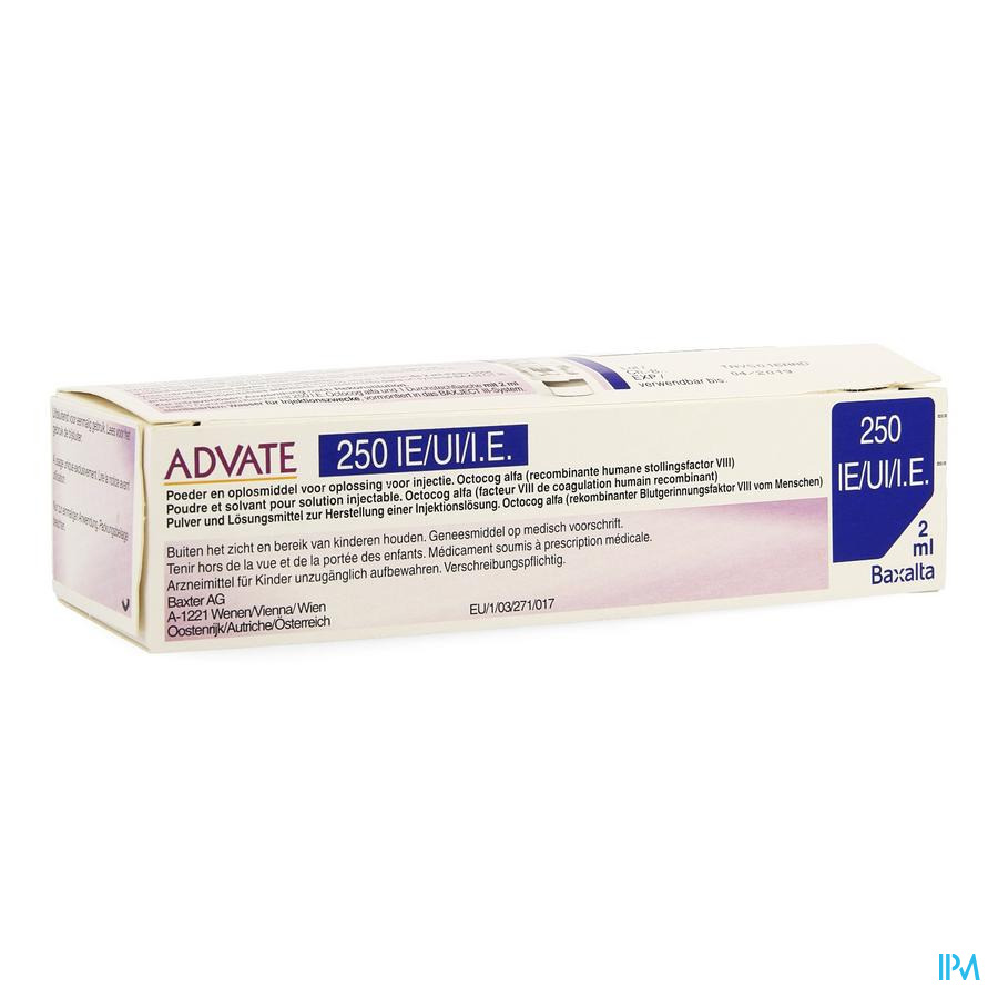 Advate 250 Ui Pulv+solv Sol Inj 2ml(125iu/ml)+kit