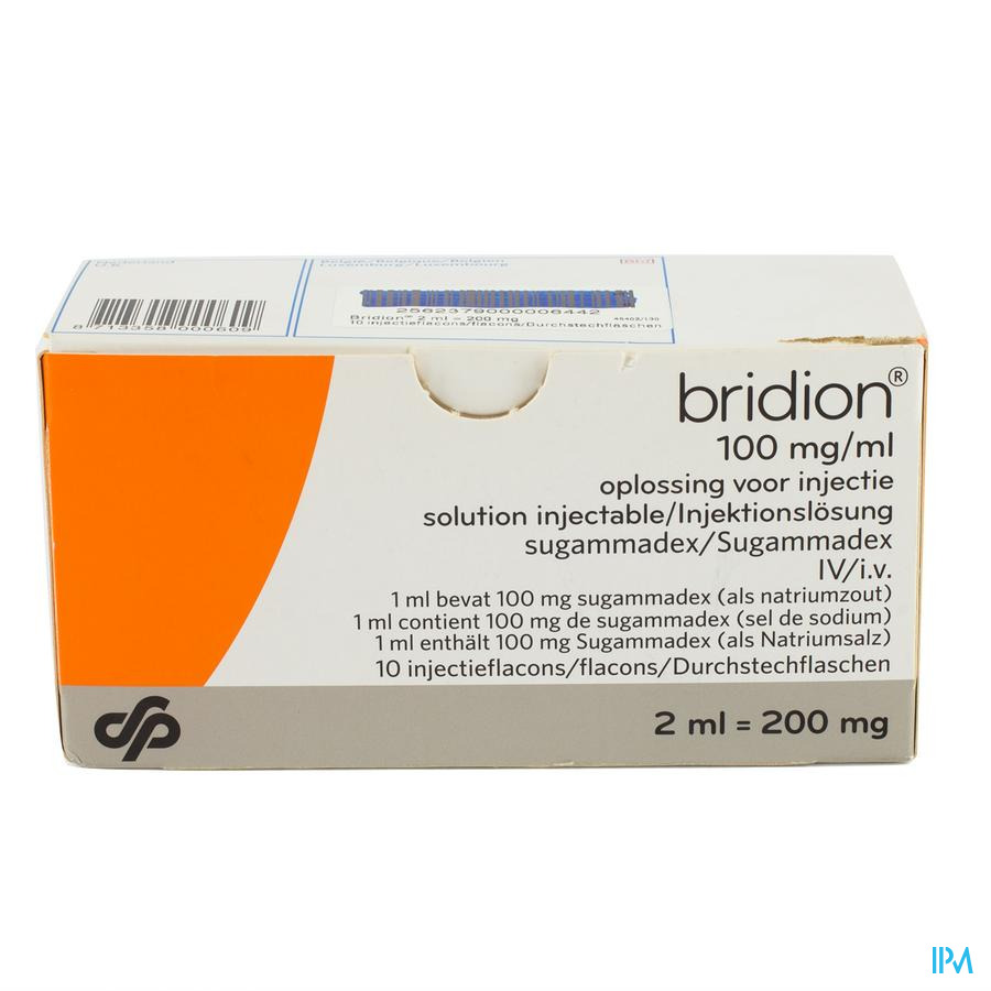 Bridion® 100mg/ml Oplossing Voor Injectie ( Flacon 2ml)