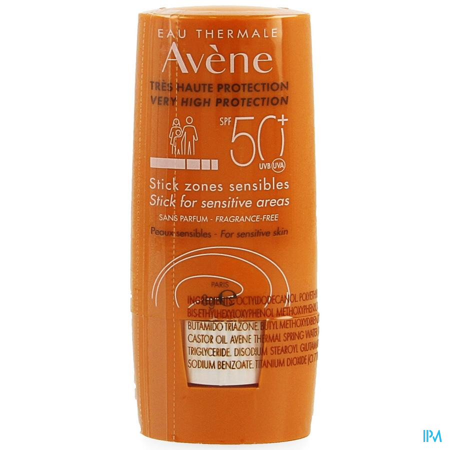 Avene Zon Spf50+ Stick Gevoelige Zones 8ml