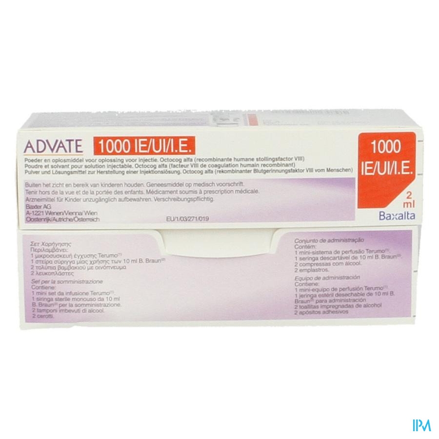 Advate 1000ui Pulv+solv Sol Inj 2ml(500iu/ml)+kit