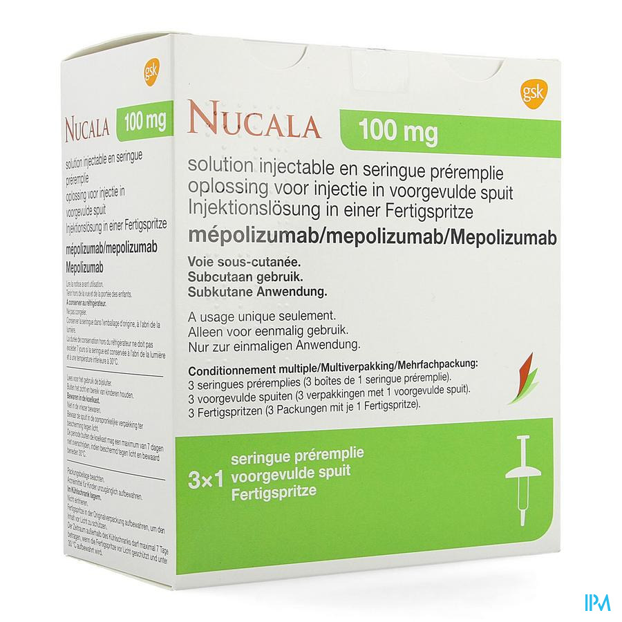 Nucala 100mg Opl Inj Voorgevulde Spuit 3 X 1ml