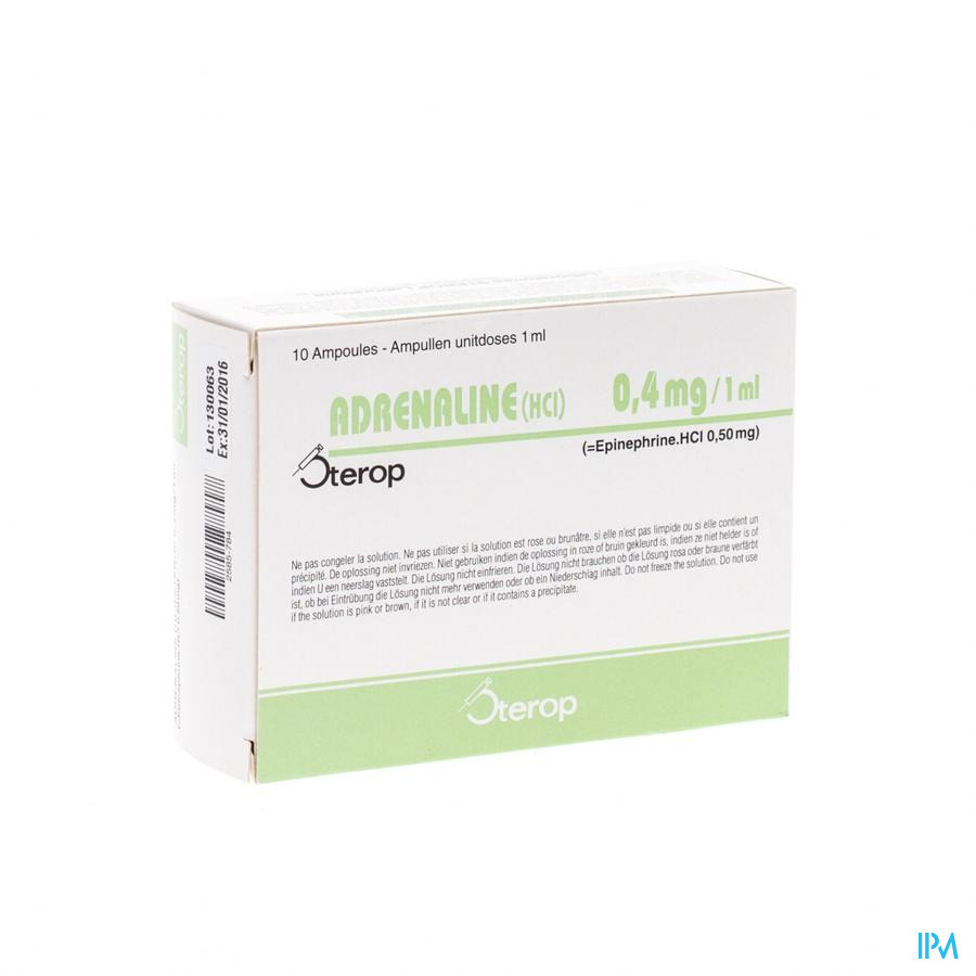 Adrenaline Hcl Sterop 0,4mg/ml Sol Inj 10 X 1 Ud