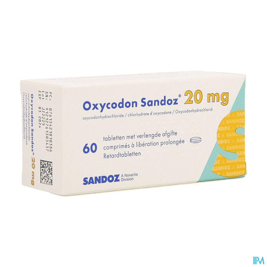 Oxycodon 20mg Sandoz Verlengde Afgifte 60 Oxycodon 20mg Sandoz Verlengde Afgifte 60
